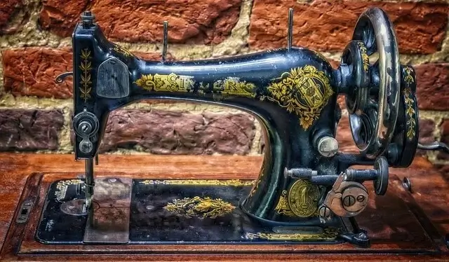 a photo of an old sewing machine