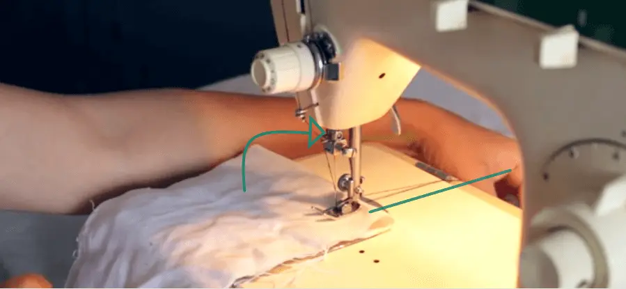 Hold the free ends of threads