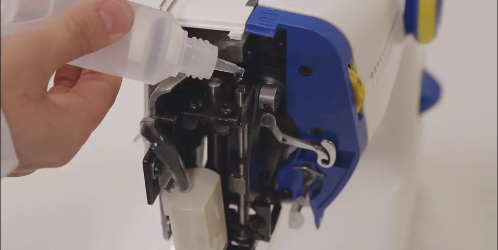 oiling a sewing machine
