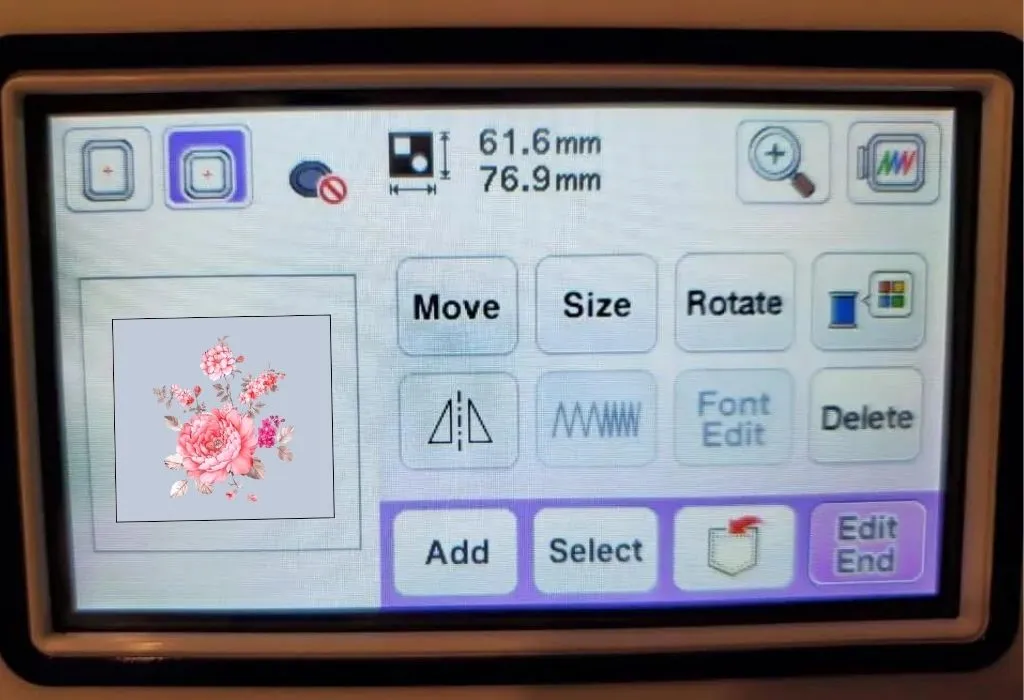 Selecting the Embroidery Design