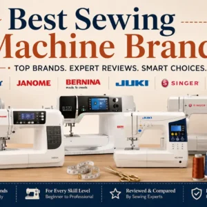 Best sewing machine brands comparison featuring Brother, Janome, Bernina, JUKI, Singer, and Baby Lock machines for beginners to professionals.