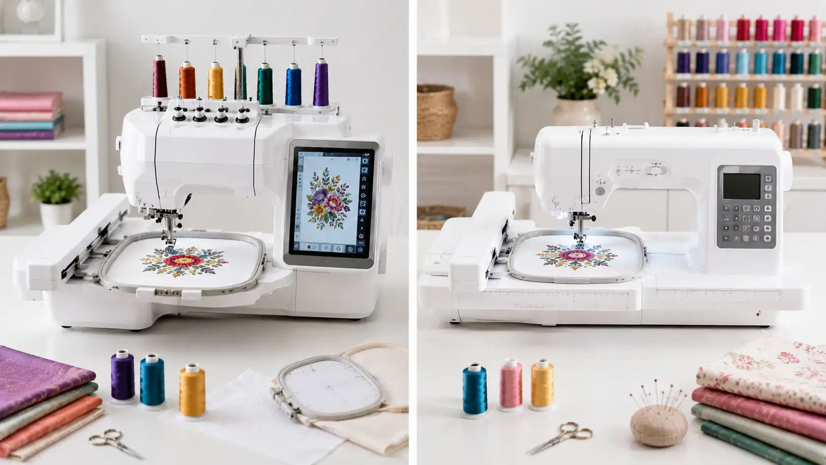 Comparison of embroidery-only machine and sewing embroidery combination machine
